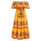 thumbnail image 3 of WILLBEST Vestidos Casuales Elegante Vestido Maxi Con Estampado Floral Rojo Y Hombros Descubiertos Para Mujer, 3 of 3