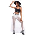 thumbnail image 6 of Women Mesh Sheer 2 in 1 High Waist Glitter Sparkly Galaxy Print A Line Maxi Skirt Beach Swimwear Cover up Music Festival Halloween Skirt S White, 6 of 8