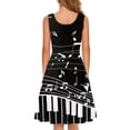 thumbnail image 3 of FKELYI Dance Music Notes Sleeveless Dress Breathable Vacation Sleeveless Midi Dress Elastic Party Tank Dresses for Women Size M, 3 of 4