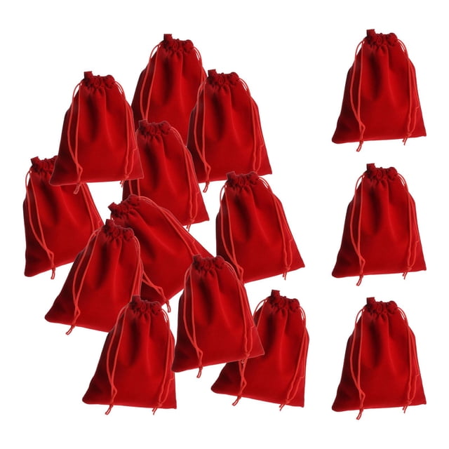 50 Uds Bolsa para monedas de joyería Zulema 5x7cm Rojo Bolsas de cordón