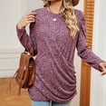 thumbnail image 7 of AherBiu Fall Casual Tops for Women Crossover Hem Ribbed Ruched Long Sleeve Tunic Tops to Wear with Leggings, 7 of 7