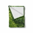 thumbnail image 2 of Landscape Soft Flannel Fleece Blanket, Fresh Forest Canopy Trees over Footpath in an Old Park People Walking Natural Scenery, Cozy Plush for Indoor and Outdoor Use, 50" x 60", Green, by Ambesonne, 2 of 6
