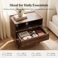 thumbnail image 5 of 26" Tall Walnut Nightstand with Charging Station, 2 Drawer Bedside Table with Tray Top, USB & Type-C Ports, AC Outlets, and Open Shelf for Bedroom or Living Room, 5 of 9