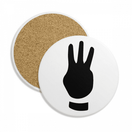 

Three Gesture Outline Pattern Coaster Cup Mug Tabletop Protection Absorbent Stone