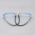 thumbnail image 5 of Mens Fashion Blue Light Blocking Rimless Reading Glasses 2.0, Metal Silver Spring Hinge Business Rectangle Blue Lens Sunglasses Readers +2.00, 5 of 5