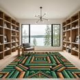 thumbnail image 2 of ODIKA 4'x6' Machine Washable Non-Slip Area Rug, Rustic Cabin Dark Green High Traffic Rug, Green, 1304184, 2 of 7