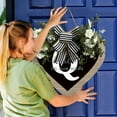 thumbnail image 4 of Heart Shaped Farmhouse Front Door Sign With 26 Letters Customizable Last Name Decoration For Outdoor Hanging, 4 of 5