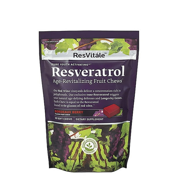 ResVitale Resveratrol AgeRevitalizing Fruit Chews Bordeaux Berry