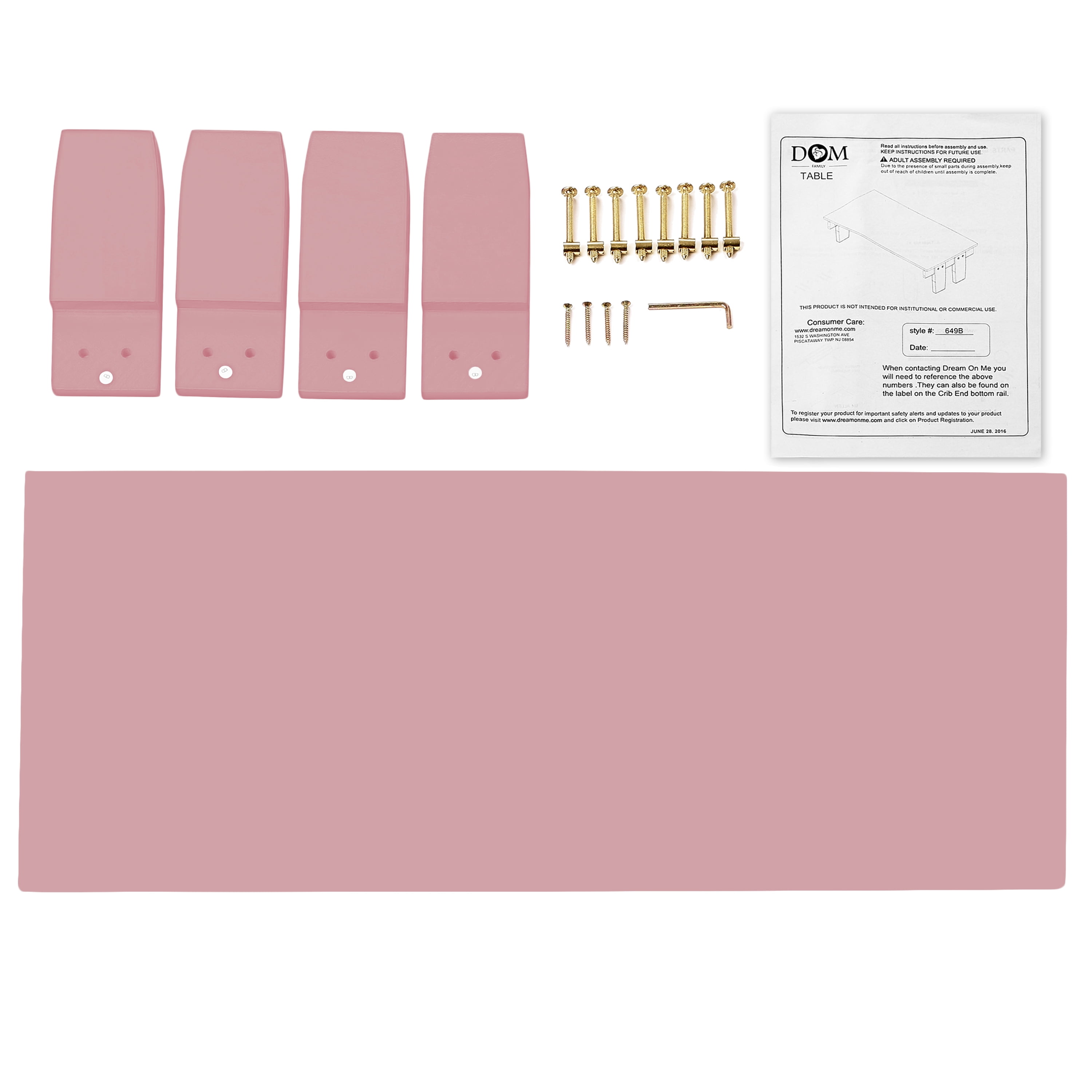 Dream On Me 3 in 1 Toddler Bed Convertible Kit, Rose