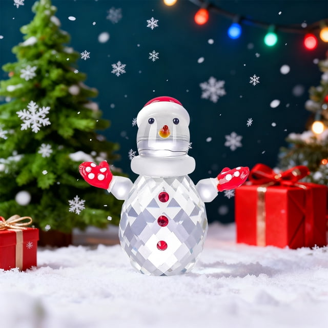 Adorno navideño de cristal | Figura de vidrio para decoración navideña y regalos | Decoración festiva para el hogar: repisa, árbol o centro de mesa | Decoración coleccionable resistente a roturas