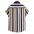 thumbnail image 5 of BLVB Button down Shirts for Men Stripe Lapel Short Sleeve Tops Casual Summer Beach Vacation Tees, 5 of 6