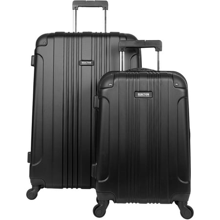 Kenneth Cole Reaction Out Of Bounds Luggage Collection Lightweight Durable Hardside 4-Wheel Spinner Travel Suitcase Bags, Midnight Black, 2-Piece Set (20" & 28")