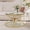 Gold, variant on YWEN 32" Tempered Glass Round Coffee Table Modern Chrome Frame Dome Base Two Tiers Circle Living Room Center Tables