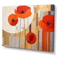 thumbnail image 2 of Designart "Cubic Flowers In Bold Orange" Modern Geometric Wall Art Living Room, 2 of 7