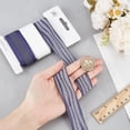 thumbnail image 3 of 1card 3 Rolls Wired Fabric Ribbon Thin Burlap Peep Edge Ribbons Stripe Navy Blue White Wedding for Christmas Valentine's Day Holiday Gift Box Wrapping Wreath Bowknot Home Decor DIY Craft, 3 of 6