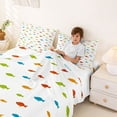 thumbnail image 4 of Manfei Cartoon Fish Bed Sheets, Kawaii Ocean Animal Full Size Sheets, White, 4 Pieces, 1 Flat Sheet, 1 Fitted Sheet and 2 Pillowcases, 4 of 6
