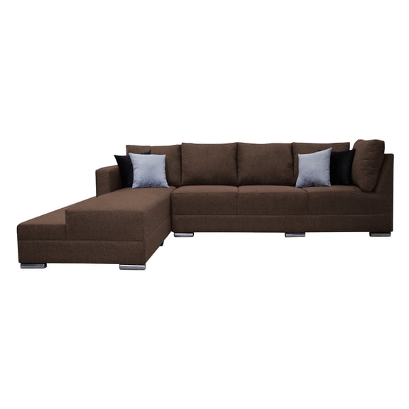 Sala esquinera El Bazar Store Aquiles Chocolate 260x200 cm Lino nacional Modular