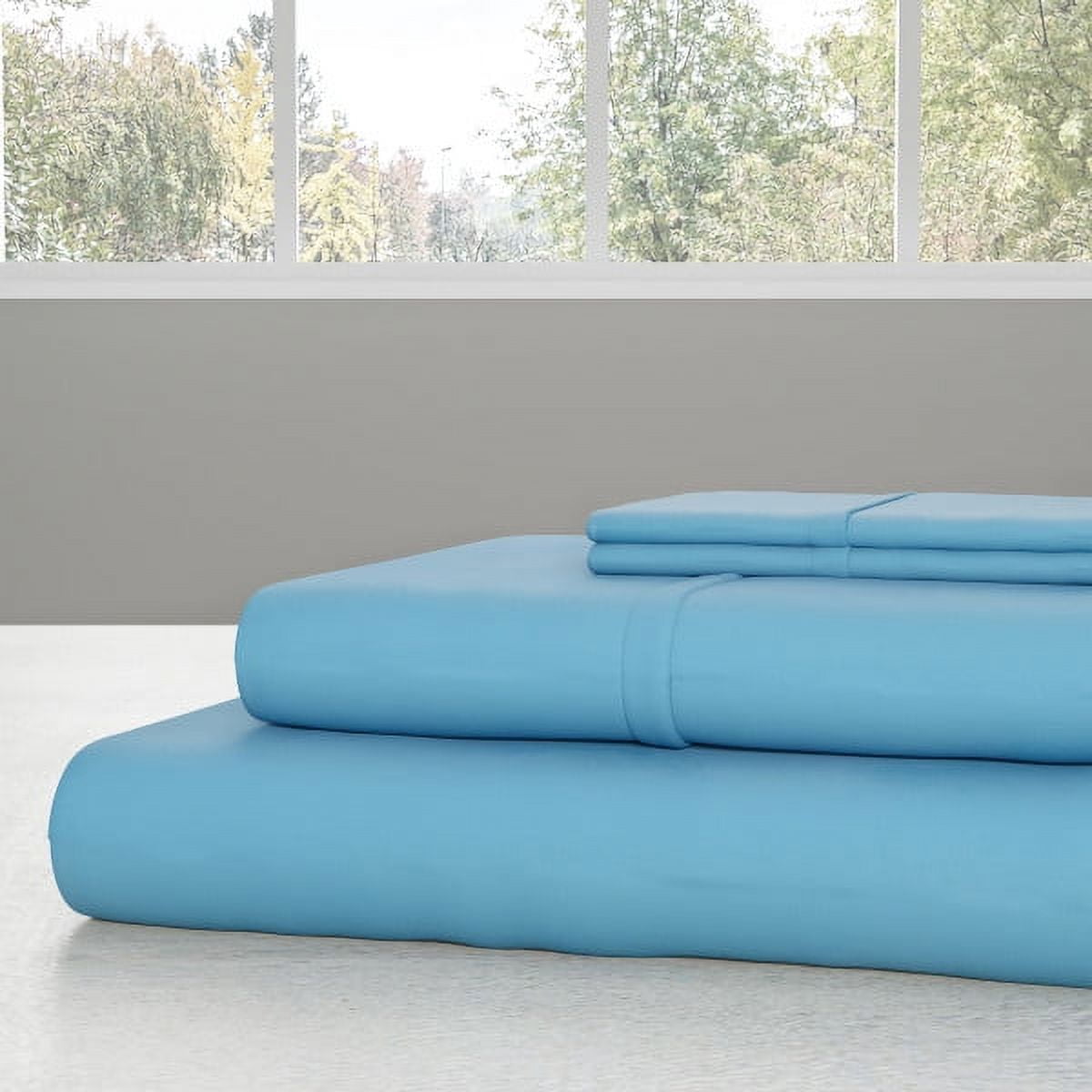 Somerset Home 3-Piece 90 GSM Brushed Microfiber Sheet Set for Adult, Kids (Twin XL, Light Blue)