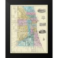 thumbnail image 2 of Blanchard 20x24 Black Modern Framed Museum Art Print Titled - Chicago Illinois Plat - Blanchard 1869, 2 of 5