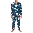 thumbnail image 3 of Naloa Dental Men’s Pajamas Set - Long Sleeve Button Down Sleep Shirt and Pajama Bottoms Sleepwear Set-Small, 3 of 7