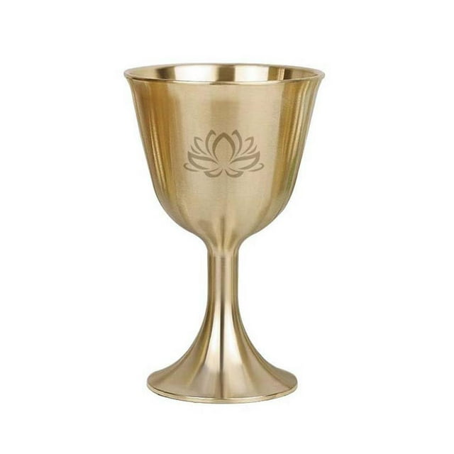 TQEHS Copa de pentagrama de luna trifásica Brujería Latón bañado en oro AstrologíaΓΨ V3V9