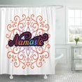 thumbnail image 1 of SUTTOM White Asian Namaste Lettering Hello in Hindi Pattern Curls Shower Curtain 60x72 inch, 1 of 1