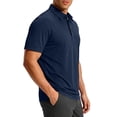 thumbnail image 5 of HAOTAGS Men’s Short Sleeve Waffle-Knit Polo Shirt, Classic Collar Lightweight & Breathable Casual Top Navy 3XL, 5 of 8