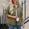 thumbnail image 2 of Women Casual Solid Color Lapel Long Sleeve Quilted Jacket Hidden Buttons for Everyday Wear or Outdoor Activities, 2 of 8