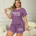 thumbnail image 3 of Eternatastic Plus Size Women's 2 Piece Pajama Set Short Sleeve Crew Neck Casual Loungewear Sleepwear Outfits 5XL Purple, 3 of 8