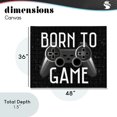 thumbnail image 4 of Stupell Industries Contemporary Born To Game Retro Canvas Art, 48 x 36, by Kim Allen, 4 of 8