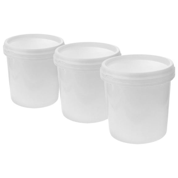 3pcs Plastic Bucket With Lids Food Grade And Heavy Duty Round Plastic Pail Container For Car Wash Bath And Kitchen Storage 1 L