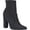 Black, variant on Women's Classic Fashionable Slip On Stretch Booties Chunky Block Heel Mid-Calf Boots Pointed Toe High Heel Ankle Boots