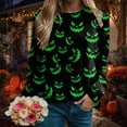 thumbnail image 4 of Towmus Women's Halloween Shirts Casual Long Sleeve Funny Face Pumpkin Shirts, 4 of 7
