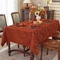 thumbnail image 2 of SASTYBALE 52x52 Inch Rust Red Vintage Maple Leaves Jacquard Tablecloth - Spill-Proof for Thanksgiving Feasts & Cozy Fall Dinners, 2 of 7