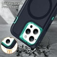 thumbnail image 6 of Allytechgroup iPhone 15 Pro Magsafe Case with Screen Protector, Military Grade Shockproof Rugged Hybrid Hard PC Back Cover Wireless Charging Bumper Phone Case for Apple iPhone 15 Pro,Darkblue, 6 of 7