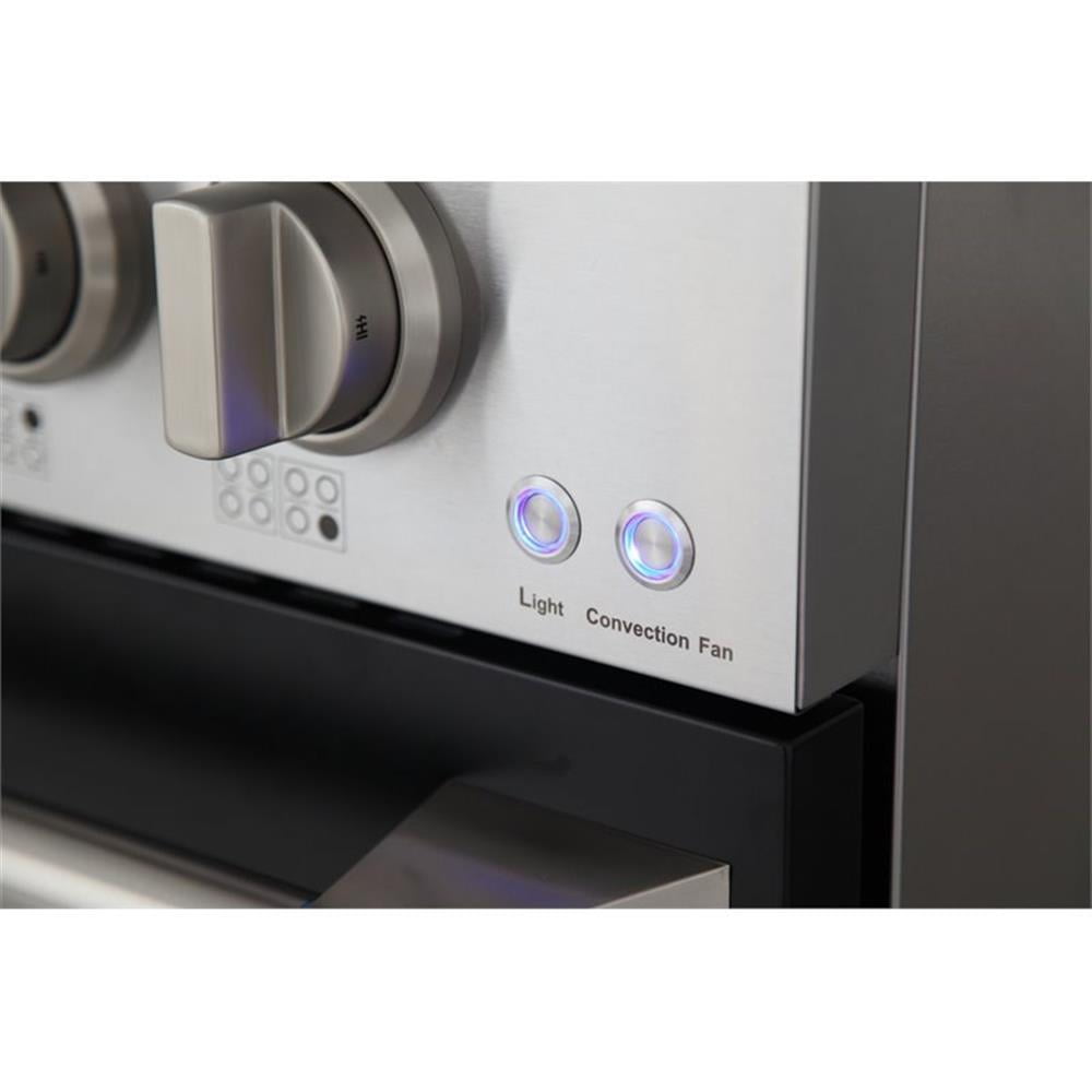 Pemberly Row 48" Stainless Steel Propane Gas Range in Silver/Black