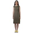 thumbnail image 2 of Moomaya Knee Length Summer Dresses Printed Back Slit Boat Neck Shift Dress, 2 of 4