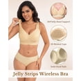 thumbnail image 2 of Jelly Bra for Women Supportive Wireless Deep V Push Up Full Coverage No Underwire Seamless Plus Size for Women with 360掳 Jelly Strip Support Comfort Daily Bra, 2 of 6