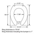 thumbnail image 2 of BEMIS 1955CTFR-000 Toilet Seat, Without Cover, Plastic, Elongated, White, 2 of 3
