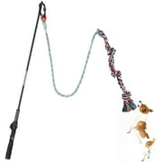 Flirt Pole for Dogs, Dog Flirt Pole for Dogs Chase and Tug of War, Interactive Teaser Wand for Dogs, Dog Tug Toy with Rope Toys to Outdoor Exercise & Training, Dog Rope Toy for Small Medium Large Dogs