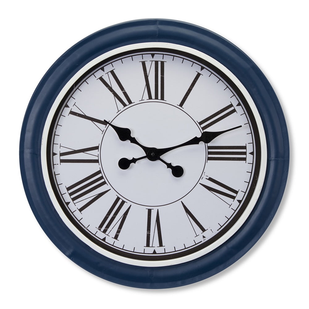 20.75" Navy Blue and White Clock