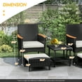 thumbnail image 3 of 5 Piece Outdoor Patio Furniture Set with Table&Ottoman Outdoor Furniture Patio Set Bistro Wicker Patio Set of 2 Patio Conversation Sets for Porch Balcony Deck(Black Wicker&White Cushion), 3 of 7