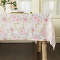 thumbnail image 7 of Flower Tablecloth, Pink Floral Table Cloth for Rectangle Tables,Waterproof Resistant Rose Table Cover for Valentines,Parties,Wedding Use Spring/Summer (60 X 84 Inch), 7 of 7
