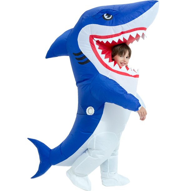 Disfraz inflable de tiburón One Casa Blow Up Party para niños de 6 a 7 años