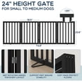 thumbnail image 6 of Bamboo Freestanding Dog Gate, No Assembly Pet Gate Indoor, 24”H x 75”W Extra Wide Foldable Puppy Barrier Fence with Support Feet for the House, Doorways Stairs, 4 Panels, No Drilling, Black, 6 of 8