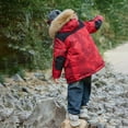 thumbnail image 3 of Otqutp Boys Puffer Winter Coat Big Kids Multi Pocket Sherpa Lined Fu𝗿 Hooded Jacket Teens Water-Resistant 𝗦now Parka Coats, 3 of 4