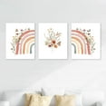 thumbnail image 4 of Boho Rainbow Wall Art Prints Set of 3, Cute Wildflowers Rainbow Boho Nursery Wall Decor for Girls, Framed Canvas Wall Art Posters for Kids Room, Baby Room, Classroom, Bedroom Decor (12"x16", Colorful), 4 of 6