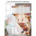 thumbnail image 4 of No Hook Cloth Fabric Shower Curtain with Snap in Liner, Fall Red Truck Waterproof Shower Curtains Set with See Through Top Window, Thanksgiving Sunflower Turkey Maple Leaf Linen Bath Curtains 54"x78", 4 of 6