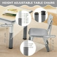 thumbnail image 2 of Kids Study Table and Chairs Set, Height Adjustable Toddler Table and Chair Set for Kids Ages 3-8, 23.6" L x 23.6" W Graffiti Desktop Plastic Children Art Table with 2 Seats, W-Grey, 2 of 5