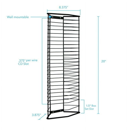 Atlantic - Onyx CD Tower - Black